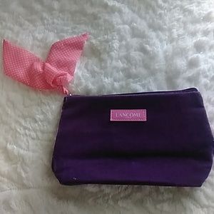 Purple velvet Lancome makeup bag